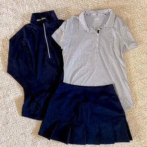 Puma Golf polo pullover and Club Skirt